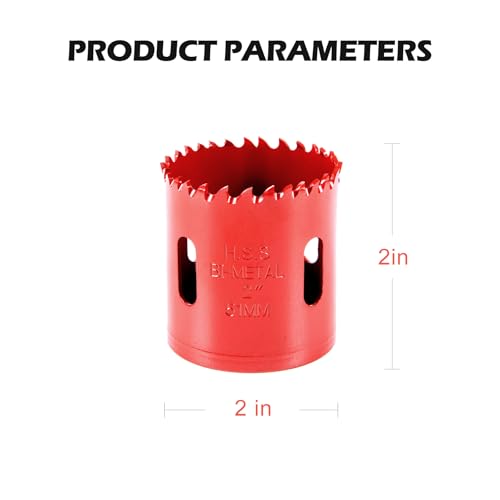 2"(51MM) Bi-Metal M42 Hole Saw with 8% Cobalt– Deep Cut 2" Depth HSS Hole Cutter for Wood, Plastic, Drywall, Metal Sheet & Hardened Stainless Steel (Without Arbor) - size: M42 2 in Bi-Metal with 8% Cobalt