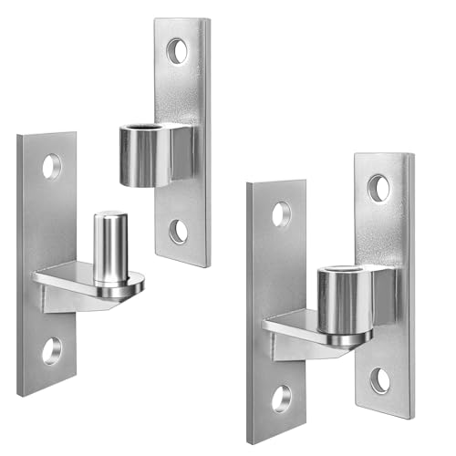 4 Pack Wall Mount Gate Hinges, Heavy Duty Wall Plate Hinges, Outdoor Chain Link Fence Gate Hinges Fence Post Link Gate Hinge, with 5/8 Hinge Pin (Screws Not Included)