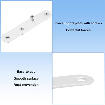 M METERXITY 10-Pack Flat Straight Brackets 3.74x0.71in, White - color: White, size: 95mm