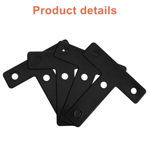 Bivethoi T Shape Flat Mending Plates, 60 x 60mm (2.36" x 2.36"), Black - size: 60x60mm/2.36"x2.36", style: T shape