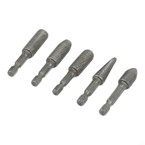 5-Piece Electric Rotary File Set For Drill Bits, High-Carbon Steel Grinding Burr Heads For Milling And Filing For Metal Use