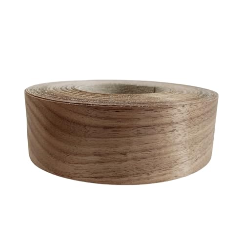 Black Walnut Wood Veneer Edge Banding 2 inchx50ft,Preglued Iron-On with Self Hot Melt Adhesive Edgebanding Strip, Plywood Flexible Wood Roll for Shelves MDF Cabinet Repair - size: 2" x50'