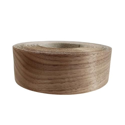 Black Walnut Wood Veneer Edge Banding 2 inchx50ft,Preglued Iron-On with Self Hot Melt Adhesive Edgebanding Strip, Plywood Flexible Wood Roll for Shelves MDF Cabinet Repair - size: 2" x50'