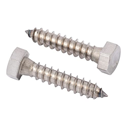 1/4 x 1 Stainless Lag Bolt (25-Pack) 18-8 Stainless Steel, Heavy Duty Hex Wood Lag Screw, ASME B18.2.1 Commercial/Industrial Grade by Makers Bolt - size: 1/4 x 1 (25 pack)