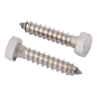 1/4 x 1 Stainless Lag Bolt (25-Pack) 18-8 Stainless Steel, Heavy Duty Hex Wood Lag Screw, ASME B18.2.1 Commercial/Industrial Grade by Makers Bolt - size: 1/4 x 1 (25 pack)