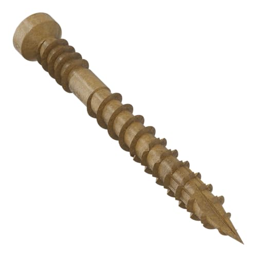Simpson Strong-Tie FT07112R100 Finish Trim Screw — #7 x 1-1/2 in. T10, Trim-Head, Quik Guard, Tan (100-Qty)