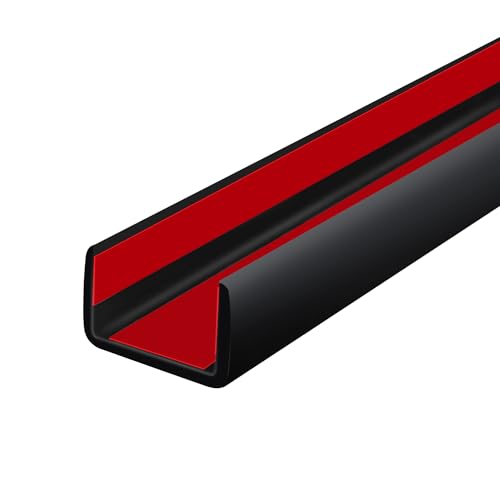 Rubber Edge Trim, Self Adhesive U Channel Edge Trim, Big Size U Shaped Trim, Edge Banding for Plywood, Woods, Shelf, Cabinet, Countertop, Size 1", Length 20Ft, Black - size: Size1"(Fit 15/16"~1-1/16"), L20'