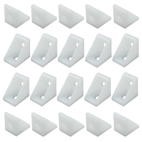 20 Pcs 0.79" White Plastic Right Angle Bracket L Brackets - style: No Screws(0.79"*0.59"*0.79")
