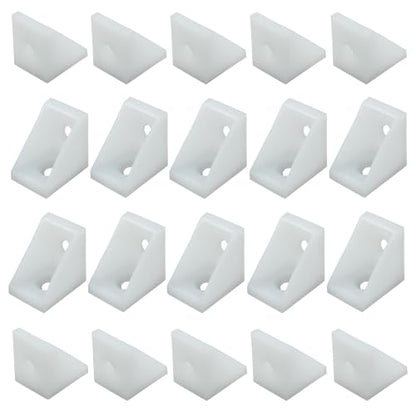 20 Pcs 0.79" White Plastic Right Angle Bracket L Brackets - style: No Screws(0.79"*0.59"*0.79")