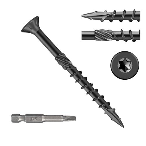 Deck Screws 2 Inch, Wood Screws #8×2", 106 Pcs Black - color: Black, size: #8×2"