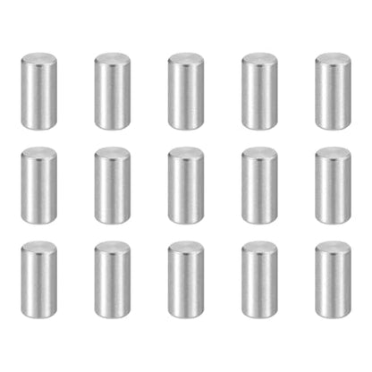 HARFINGTON 15pcs Dowel Pins M4(4mm) x 8mm 304 Stainless Steel Cylindrical Shelf Support Peg Pin Rod Fasten Elements for Metal Devices Wood Furniture DIY Installation, Silver - size: M4 x 8mm