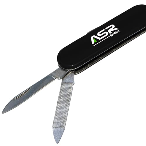 ASR Outdoor Mini EDC Small Pocket Knife Multi Tool - LOGO Black - color: Black