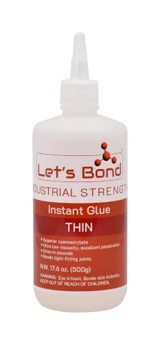 Let's Bond 17.6 oz Thin Professional Grade Instant Glue, Premium Cyanoacrylate, 5 CPS - size: 17.6 oz