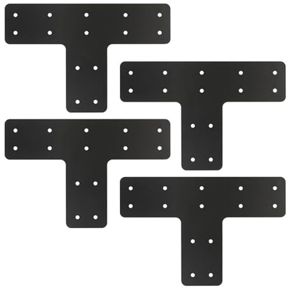4 Pcs 12*8 Inch T Post Timber Brackets,Post to Beam Connector - style: 4 Pack T Shape(12×8)
