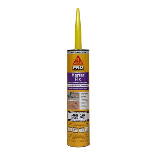 Sikaflex Mortar Fix, Limestone, Polyurethane sealant for Repairing Damaged Mortar, Joints and Gaps. Sealing Mortar Cracks 10.1 fl. oz Cartridge (Pack of 1) - size: 10.1 Fl Oz (Pack of 1)