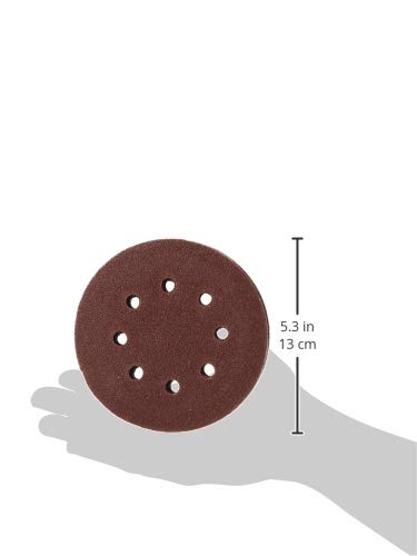 POWERTEC 50PK, 60 Grits, Sanding Discs 5 Inch - Hook and Loop, 5 Inch 8 Hole Aluminum Oxide Sandpaper Discs, Woodworking Sanding Pads for Random Orbital, Palm, Air, DA & Pneumatic Sander (45006)