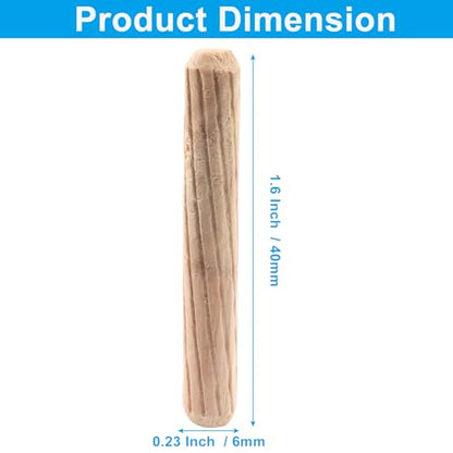 150 Pack Wooden Dowel Pins, M6x40mm - size: M6x40mm