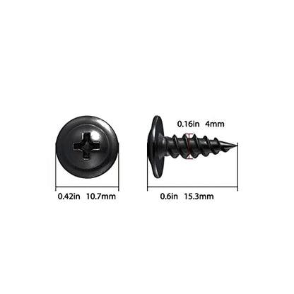 (400 Pcs)#8×1/2" Black Truss Head Wood Screws Quick Metal Self Tapping Zinc Oxide - color: Black, size: #8×1/2"