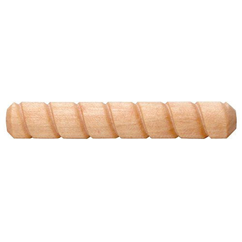 Maple Spiral Dowel Pins (7/16 x 2”) - Spiral Design Wooden Dowel Pins for Woodworking Joinery - Different Sizes, Easy Fit Wooden Dowel Pegs w/Chamfered Ends Strong, Accurate Pins for Hardwood Dowels