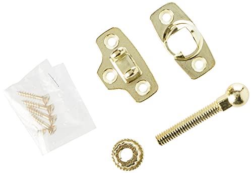 Merriway Double-Hung Window Fastener Kit Brassed Steel – Classic Sash Lock for Timber Windows, Secure Window Catch Hardware
