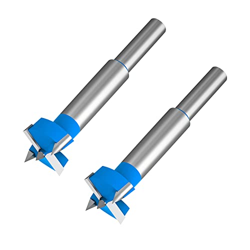Forstner Drill Bits Professional Carbide Woodworking Hole Saw, Cutting Diameter 15mm, 2Pcs (Blue, Silver) - size: 15mm