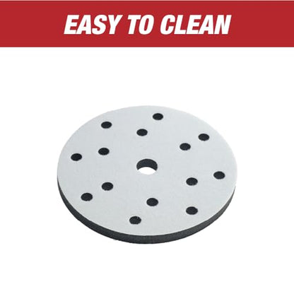 LAUCO 6-Inch Soft Interface Pad – 15-Hole Hook & Loop Foam Cushion Buffer Pad for Dual Action & Random Orbital Sanders – Vibration Reduction, Edge Control & Contour Sanding (Black) 09063