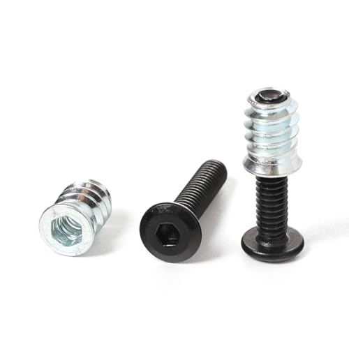 30 Sets 1/4-20 Threaded Inserts and Bolts Kit for Woodworking Wood Inserts and Bolts - size: 1" Bolts, style: 15mm Threaded Insert