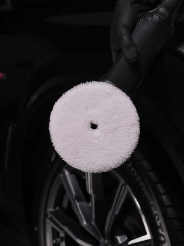 SPTA Microfiber Cutting Pads, Microfiber Finishing Pads Soft Microfiber Wax Removal Pad with Hook and Loop (3 inch(80mm)) - size: 3 inch(80mm)