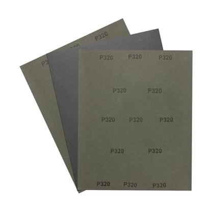 3Pcs Sand Paper 9x11Inch 320Grit Silicon Carbide Sandpaper Sheets - size: 320 Grits