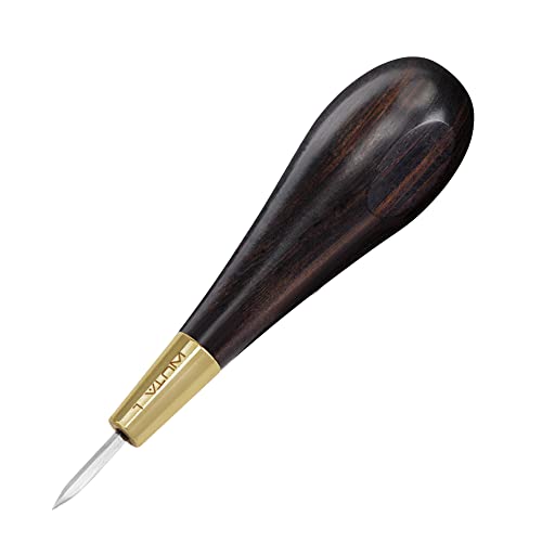WUTA Shape Leather Craft Diamond Stitching Awl Ebony Blackwood Handle Sewing Awl Kits Handmade Sewing Tools DIY Stitcher Taper (Large 1pcs) - color: Large