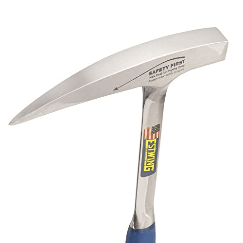 ESTWING Rock Pick, 22oz Pointed Tip, Long Handle, Blue Molded Grip, E3-23LP - size: 22 oz (Ounces) Long Handle