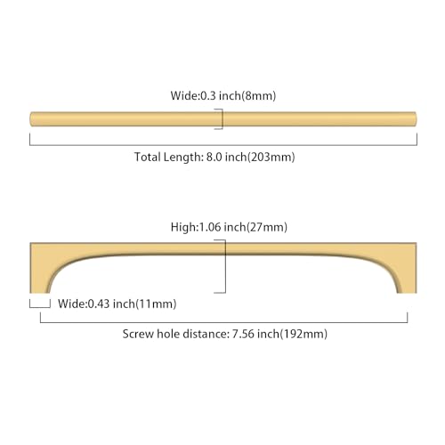 Asidrama 10 Pack 7.5 Inch(192mm) Champagne Bronze Cabinet pulls Kitchen Cabinet Handles, Cabinet Pulls Kitchen Cabinet Hardware for Cupboard Drawer Pulls 2321 - color: Champagne Bronze, size: 7.5" Hole Center, style: 10 Pack