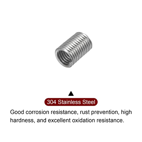 HARFINGTON 10pcs Wire Thread Inserts M2.5 x 0.5 3D 304 Stainless Steel Helical Coiled Wire Threaded Sleeve - size: M2.5 x 0.5
