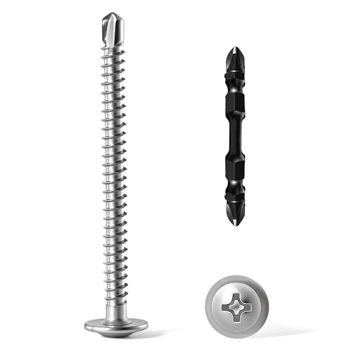 #10 x 1-1/2" 70PCS 410 Stainless Silver Truss Head Tek Screws - size: #10 x 1-1/2"（70pcs）
