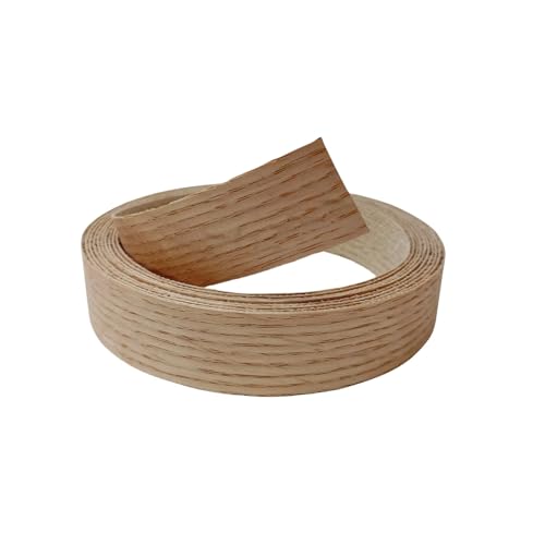 Real Red Oak Wood Veneer Edge Banding Tape,1''×13' Preglued Iron On Edging Band Roll with Self Hot Melt Adhesive,Prefinished Flexible Edgebanding Strip for Laminate Furniture Cabinet Repair - style: Red Oak