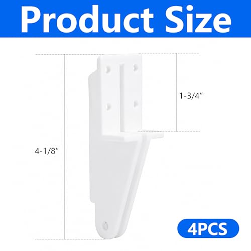 4 Pcs Door Jamb Bracket Hardware, Storm Door Closer Bracket Replacement - color: 4 White