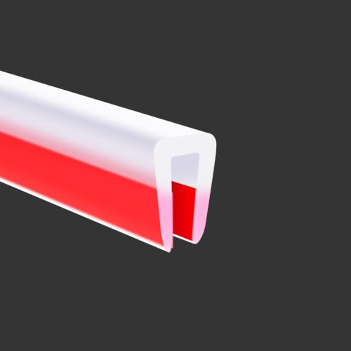 Clear Rubber Edge Trim, Self-Adhesive Transparent Edge Protector for Sheet Metal, Glasses or Flexi Glasses, Flexible Silicone Rubber Material, Fit 1/8"(3mm), U Channel Edge Guard - size: 1/8"- Length 20'