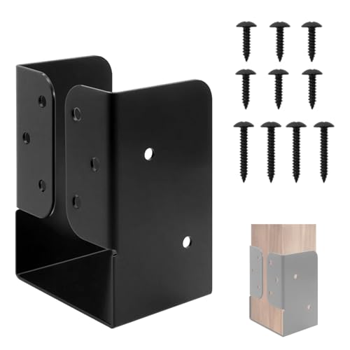 2 Pack 4X6 Concealed Joist Hanger Bracket for Wood Black - size: 4x6