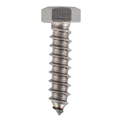 3/8 x 1 Stainless Lag Bolt (25-Pack) 18-8 Stainless Steel, Heavy Duty Hex Wood Lag Screw, ASME B18.2.1 Commercial/Industrial Grade by Makers Bolt - size: 3/8 x 1 (25 pack)