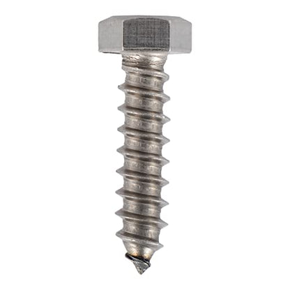 3/8 x 1 Stainless Lag Bolt (25-Pack) 18-8 Stainless Steel, Heavy Duty Hex Wood Lag Screw, ASME B18.2.1 Commercial/Industrial Grade by Makers Bolt - size: 3/8 x 1 (25 pack)
