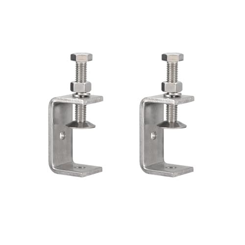 2 Pack 304 Stainless Steel C Clamps with 55mm/2.17" Stable Wide Jaw Opening Tiger Clamp for Woodworking Welding Construction Household Mount - size: 55mm/2.17"