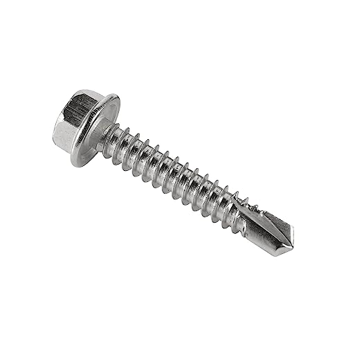 #8 x 3/4" (100 Pack) Hex Washer Head Self Drilling Screws, Self Tapping Sheet Metal Tek Screws, 410 Stainless Steel - size: #8 x 3/4"