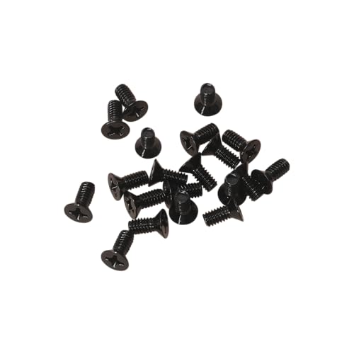 100 Pack 12-24 x 1/2" Black Flat Head Machine Screws, Full Thread - color: Black