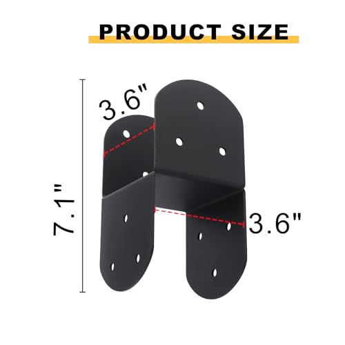 4 Pcs 4"x 4" Deck Post Caps Tie Brackets|Ineer Size(3.6"x 3.6") - size: 4"x 4" - 4 Pieces, style: Deck Post Caps Tie Brackets