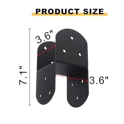 4 Pcs 4"x 4" Deck Post Caps Tie Brackets|Ineer Size(3.6"x 3.6") - size: 4"x 4" - 4 Pieces, style: Deck Post Caps Tie Brackets