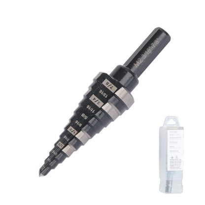 3/16"-7/8" M2 Step Drill Bit Unibit for Hole Drilling 12 Sizes - size: 3/16" to 7/8" (Straight)