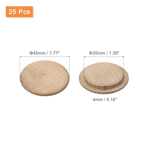 uxcell Wood Plugs, 25Pcs 45 x 35 mm - Red Oak Wood Button Top Plugs, Screw Hole Covers, Decorative Wooden Cover for Stair Chair Craft Furniture Woodworking - size: 45x35mm