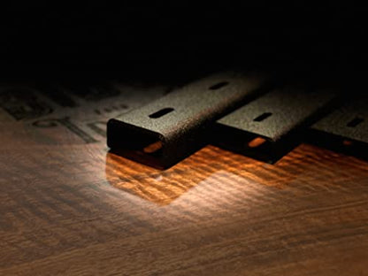 Bidwell Wood & Iron C-Channel Table Brace 2.0 – 32” Hidden Steel Support for Live Edge or Slab Wood Tops – Heavy-Duty 1/2” Leg Steel Tabletop Stabilizer – Single Piece - size: 32