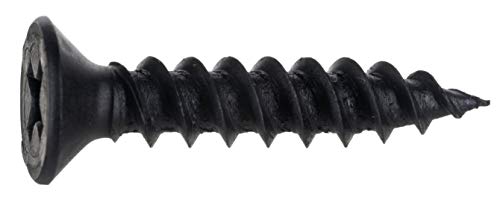 Hard-to-Find Fastener Phillips Flat Twinfast Wood Screws, Black Phosphate, Durable & Secure Indoor Wood Screws for Cabinets, Home Improvement, DIY, Construction, Interior Renovations, #10 x 1" - size: #10 x 1" Pack of 100