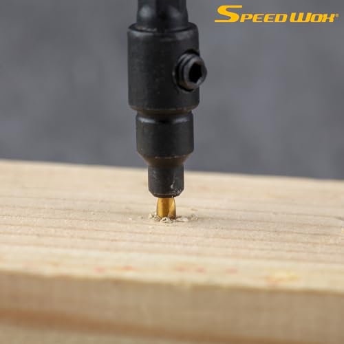 SPEEDWOX 5Pcs Countersink Drill Bit Set for Wood Drill Bits for Holes with Replacement Tapered Drill Bits Allen Wrench Titanium Plating Pilot Screw Hole Set #5#6#8#10#12 Screws 82-Degree Chamfer - style: Chamfer